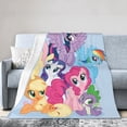 thumbnail image 2 of Manta de dibujos animados de My Little Pony, suave y acogedora manta de franela de felpa para todas las estaciones para niños y niñas, manta de vellón cálida y liviana para sofá cama o viaje de 60 x, 2 of 8