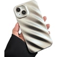 thumbnail image 6 of Cute Curly Wave Case for iPhone 11 6.1 inches, Water Ripple Pattern Phone Case Slim Shockproof Satin Glossy Cover for Girls Boys Silicone 3D Non-Slip Case -Purple, 6 of 11