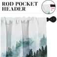 thumbnail image 2 of Misty Forest Kitchen Window Curtains Valance and Tier Set 36 Inch, Foggy Mountain Tree 3 Piece Window Treatment Tiers for Living Room Bedroom Nature Landscape Kitchen Decor Drapes, 2 of 6