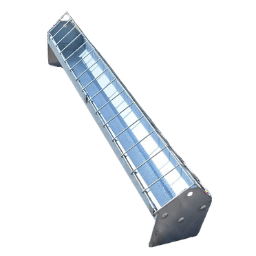 Farm Basics Galvanized Steel Poultry Feeder, Heavy Duty 30" Trough, Removable Scratch Guard, Hanging Eyelets - Small Chicken Feeder - Game Bird Feeder - Quail Feeder