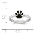 thumbnail image 6 of Sterling Silver Stackable Expressions Black Enamel Paw Ring Size 7, 6 of 6