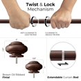 thumbnail image 4 of Deco Window 36 to 66 inches Extendable Double Curtain Rod for Windows With Endcap Round Finials (1" Diameter, Brown), 4 of 8