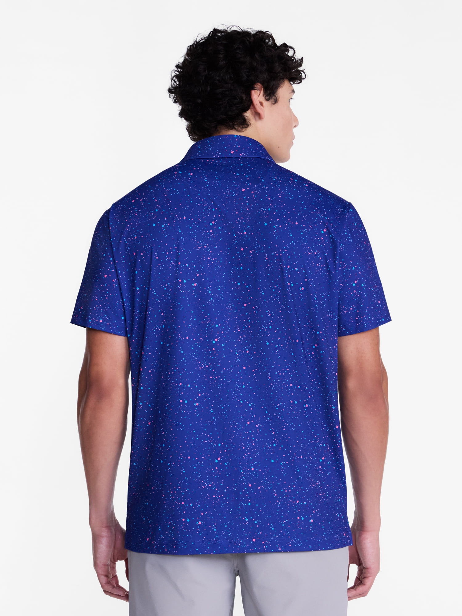 Birdie Bound Splatter Print Golf Polo Shirt, Men's Sizes XS-4XLT