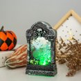 thumbnail image 4 of 2 luces de lápida, lápidas LED de Halloween, lámpara de cementerio de calavera, decoración fantasma para Halloween, 4 of 5