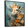thumbnail image 2 of Designart "Azure And Tan Giraffe Likeness" Animals Giraffe Floater Framed Wall Art Prints, 2 of 5