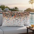 thumbnail image 2 of Outdoor Pillow Cover Abstract Check Texture Set of 2 Waterproof Throw Pillowcases Orange Green White Decorative Patio Furniture Pillows for Couch Garden Indoor & Outdoor Use, 2 of 9