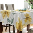 thumbnail image 3 of 60x120 Inch Tablecloth Polyester Square Tablecloth for Home Kitchen Dinner Decor Yellow Daisies and Bees, 3 of 9