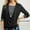 Black, variant on Women Solid Sequined Long Sleeve Collar Loose Smocked Two Piece Top Plus Size Women’s Tops Black L