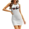 thumbnail image 1 of Robe Col Carré Bronco Cal Feu Robe d'Été Douce Femme Élégante Imprimé Col Halter Bronco Grumman Cal Feu Citerne S 2, 1 of 5
