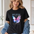 thumbnail image 4 of Jollimate Believe In Who You Are Butterfly T-Shirt, Watercolor Floral Inspirational Graphic Tee, Motivation Hope Gift for Women, 4 of 6