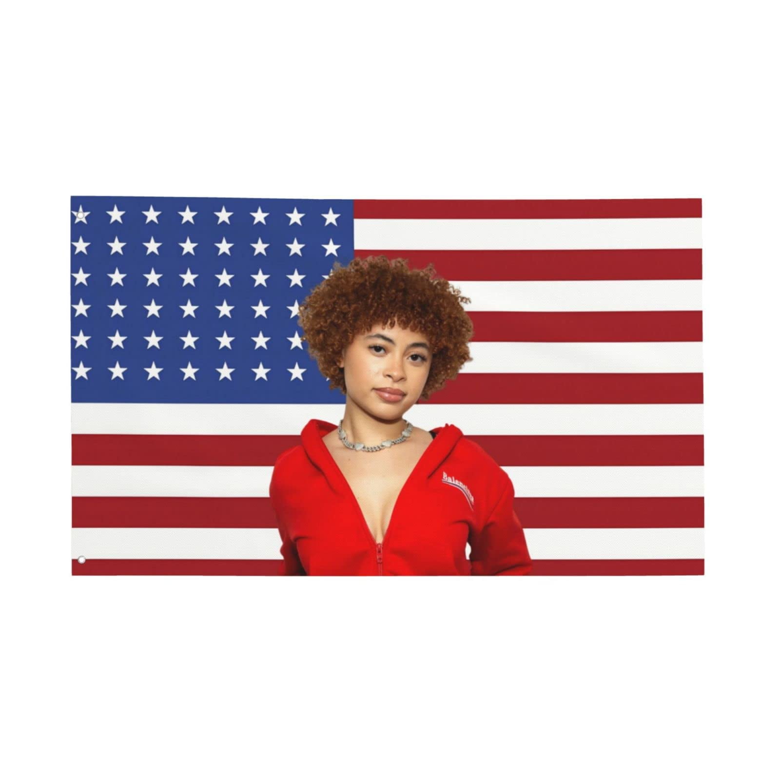 Ice Spice Flag Tapestry 3x5 FT Pink Tapestry American Flag Party