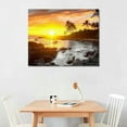 thumbnail image 3 of ONETECH  Large Size Hawaii Sunset Wall Art Canvas Prints Tropical Beach with Palm Tree Picture Maui Landscape Painting Artwork for Home Living Room Ready to Hang, 3 of 5