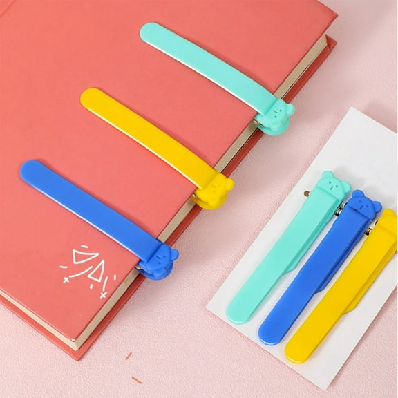 Silicone Automatic Bookmark for Readers Teachers Book Lovers Durable Flexible Cartoon Design Follows You to Your Page