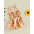 thumbnail image 3 of Musuos Baby Girl Tie-Up Spaghetti Strap Romper Dress 0-18M Cute Floral Print  Square Neck Jumpsuit Toddler Summer Clothes, 3 of 8