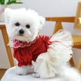 thumbnail image 7 of HQREA Sweet Dog Christmas Dress Outfits with Bow Tie Red Puppy Princess Tutu Dress Clothes, 7 of 7