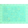 thumbnail image 1 of Ahgly Company Indoor Rectangle Oriental Turquoise Blue Traditional Area Rugs, 6' x 9', 1 of 4