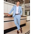 thumbnail image 4 of COOFANDY Men's 2 Piece Linen Suits Set Regular Fit Casual Linen Lightweight Suit Summer Beach Wedding, 4 of 6