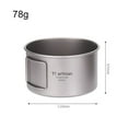 thumbnail image 1 of Bgsha Titanium Bowl with Folding Handle Camping Bowl Dinner Food Container Outdoor Pan, 1 of 9