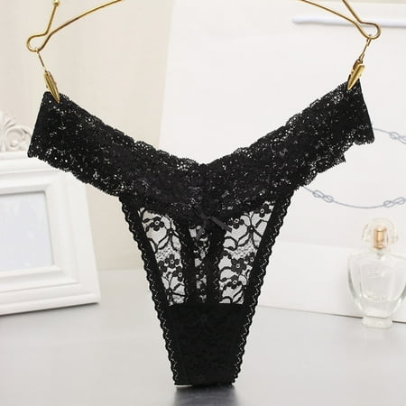 

Lopecy-Sta Women Sexy Lace See-Through Breathable Thongs Briefs Panties Lingerie Underwear Savings Clearance Thongs for Women Pack Birthday Gift Black
