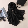 thumbnail image 6 of 180x85cm Bandanas Foulard Women Plain Scarf Pure Color Female Sunscreen Shawl Plus Size Hijab SILVER, 6 of 7