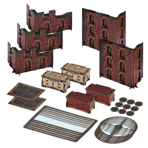 Jucoci Battlezone Creation Kit 9PCS Tabletop Terrain Wargame Terrains Set Compatible with WH40K(Red