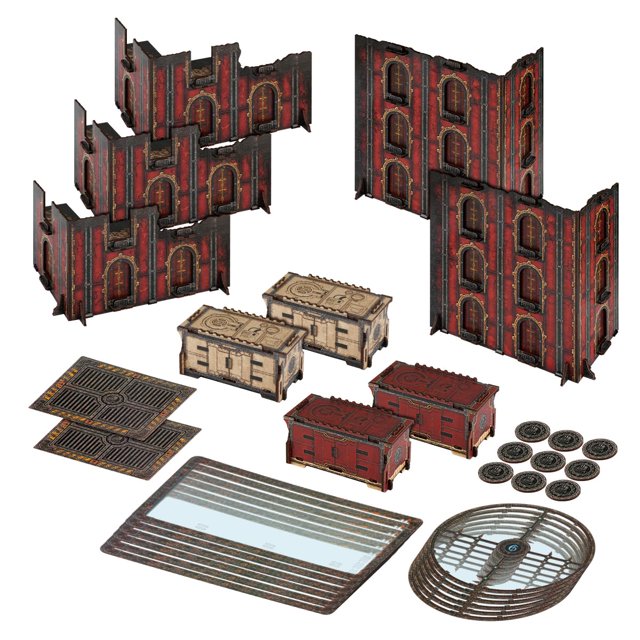 Jucoci Battlezone Creation Kit 9PCS Tabletop Terrain Wargame Terrains Set Compatible with WH40K(Red