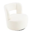 thumbnail image 3 of Comfy Round Swivel Chair With Elegant Curve - Adds Style To Bedroom Fabric For Living Room Easy Assemble, 3 of 6