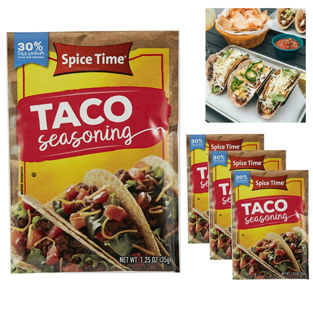 3 Pack Taco Seasoning Mix Chili Spice 1.25 oz Meat Beef Turkey Taco