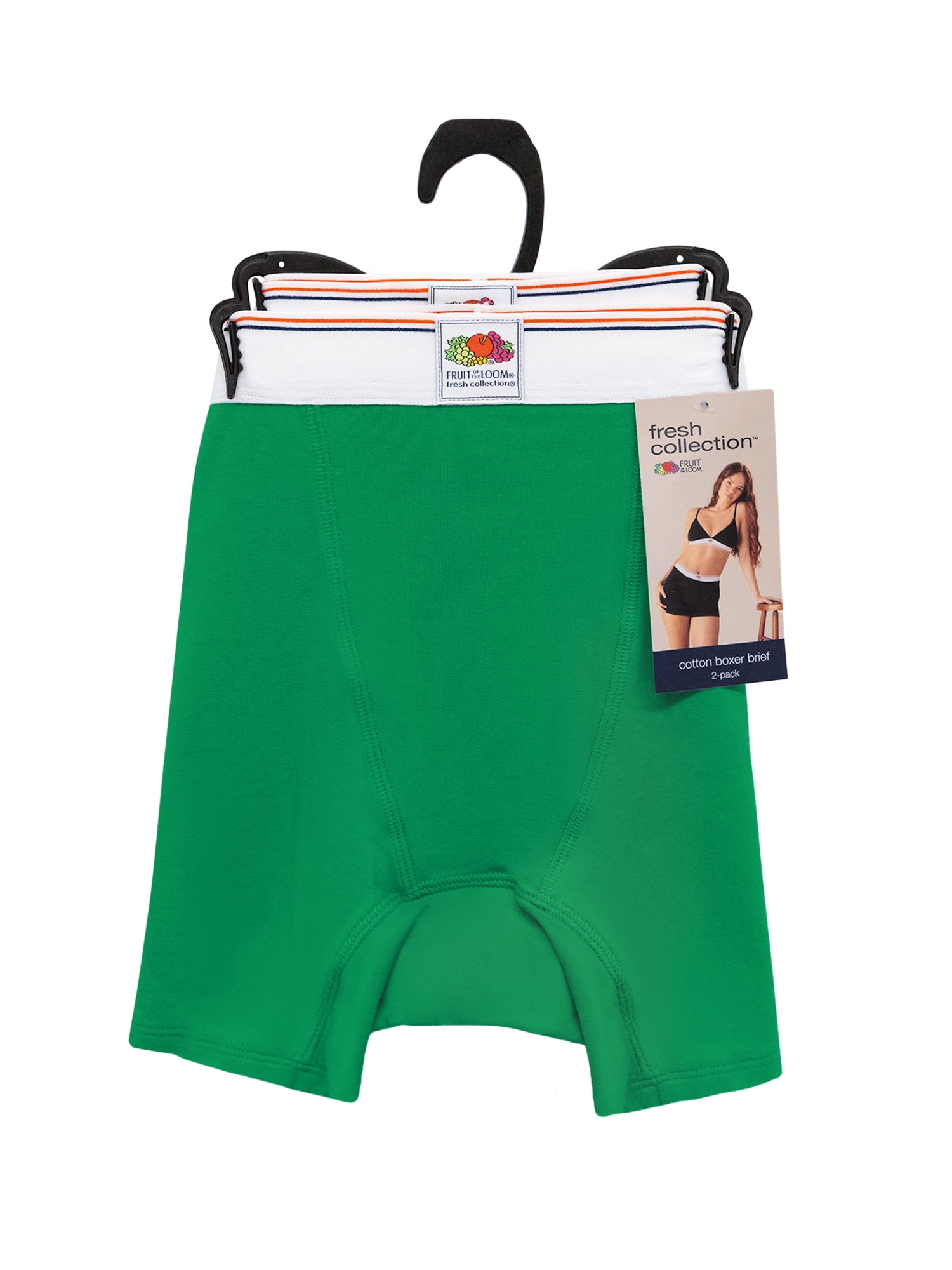 fresh collection by Fruit of the Loom Women's Cotton Boxer Brief 2-pack
