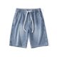 thumbnail image 2 of Pantalones cortos vaqueros holgados Cagnkofi para hombre, de corte holgado, con cordón ajustable y cintura elástica para playa y verano., 2 of 8