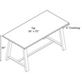 thumbnail image 7 of KFI Studios Urban Loft 6' x 3' Bistro Table, Solid Wood Natural Top, 7 of 7