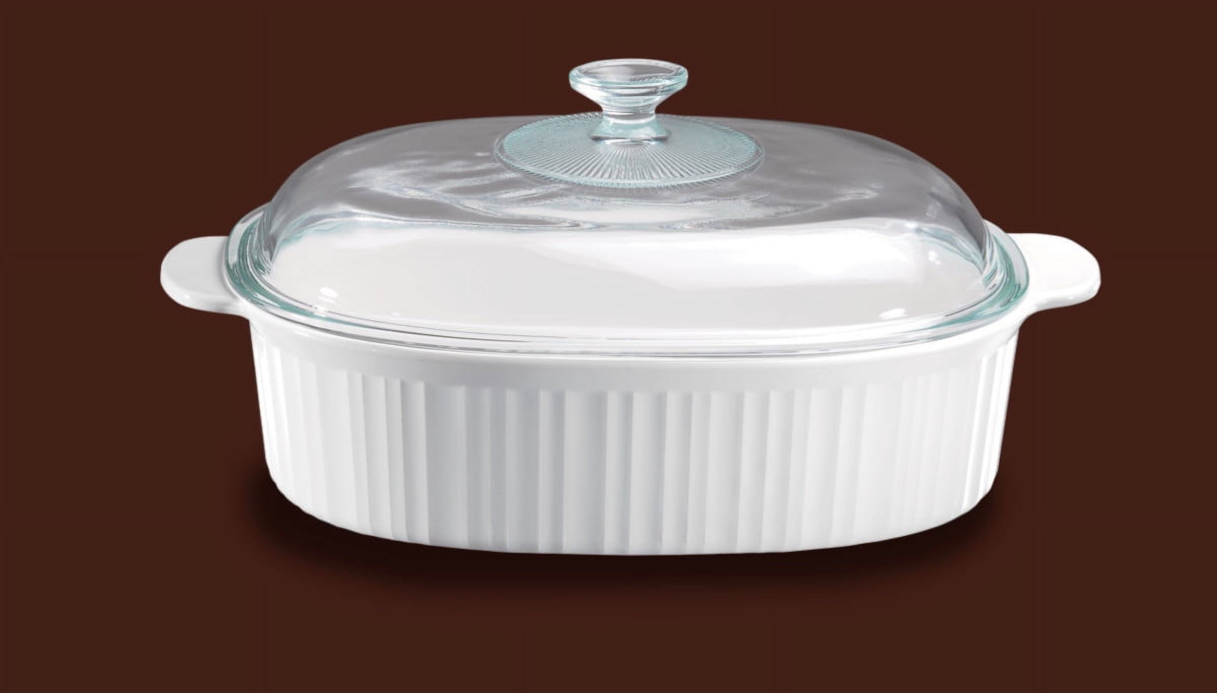 Corningware French White Oval Casserole Dish With Glass Cover 4 Quart 9337