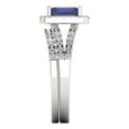 thumbnail image 3 of Clara Pucci 14K White Gold 1.72 Simulated Blue Sapphire Engraveable Engagement Ring + Wedding Band Set, 3 of 7