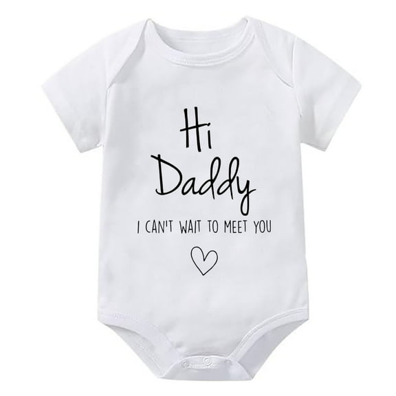 Hi Daddy I Can't Wait To Meet You Pregnancy Announcement Infant Baby Bodysuit Baby Boy Girl Clothes Newborn Romper