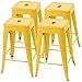 thumbnail image 3 of Furmax 24 Inches Metal Bar Stools Bar Height High Backless Stools Indoor Outdoor Stackable Kitchen Stools Set of 4 (Yellow), 3 of 4