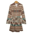 thumbnail image 4 of Southwest Native Aztec Night Robe Long Sleeve V Neck Robe With Belt Women's Sleepwear Dresses, 4 of 9