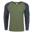 thumbnail image 1 of Birdeem Mens Fashion Casual Patchwork Top Long Sleeve Button Round Neck Hoodie, 1 of 10