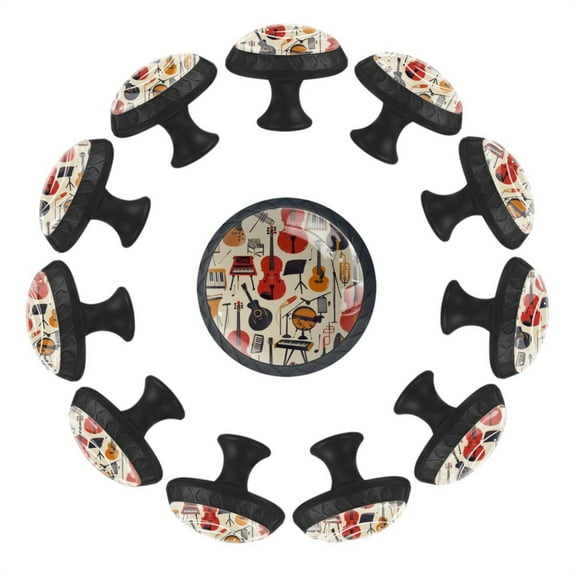 12 Pack Cupboard Knobs Crystal Clear Glass Cabinet Pulls, Round Knobs With Screws, Dresser Drawers Wardrobe Furniture Knobs Musical Instruments Seamless