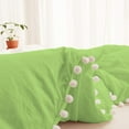 thumbnail image 5 of DNG Creations 1 Piece White Pom Pom Duvet Cover with Zipper Closure, 100% Egyptian Cotton, 800 Thread Cotton ( Full/Queen - Solid Sage ), 5 of 5