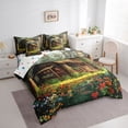 thumbnail image 3 of Manfei Rustic Cabin Bedding Comforter Set 7-Piece for Teens Adults,Jungle Flowers King Bedding Sets,Green Brown Ultra Soft Bed Sheets,Super Cozy Room Decor,Reversible, 3 of 8