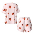 thumbnail image 5 of Naloa Strawberry Women's Short-Sleeved Pajama Set, Loungewear, Summer pajamas, Breathable Cozy - 3X-Large, 5 of 9