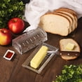 thumbnail image 5 of Glass Butter Dish for Countertop Butter Holder Clear Butter Keeper Container Plate Covered Keeper Holder Serving Cheese, 5 of 5