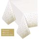 thumbnail image 3 of 4 Pack White and Gold Disposable Plastic Tablecloth for Rectangle Tables(54" x 108"), Disposable Waterproof Table Cover for Birthday, Graduation, Gold, 3 of 4