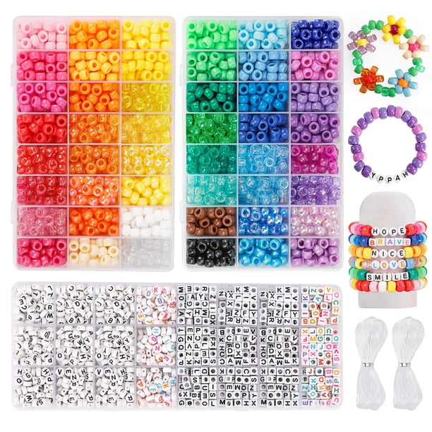 Juego de abalorios QUEFE 3960 unidades para hacer pulseras de amistad