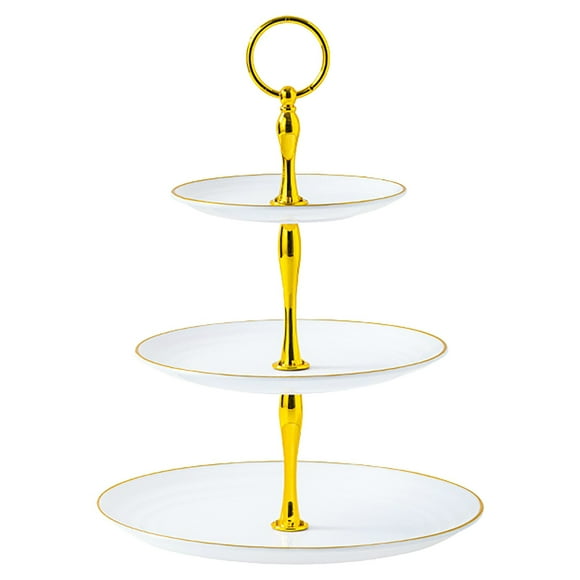 TRIEIY 3 Tier Serving Tray European Style Fruit Tray Three-Layer Dessert Stand White A Tiered Tray Stand Clearance