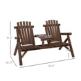 thumbnail image 3 of Wood Patio Bench,Garden Bench with Center Coffee Table,Adirondack Chair Patio Chairs for Garden Balcony Patio Backyard, 3 of 7