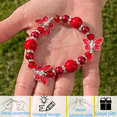 thumbnail image 6 of Butterfly Bracelets for Women, Handmade Glass Beaded Stretch Bracelet, Birthday Christmas Jewelry Gift for Her, Red, 1 pc, 6 of 12