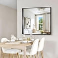 thumbnail image 6 of Arched Wall Mirror 24x20 Inch Black Metal Frame Tempered Glass Large Decorative Crystal Clear Shatterproof Mirror for Entryway Living Room Mantel Bathroom, 6 of 9