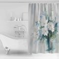 thumbnail image 4 of 72x78 Inch Shower Curtain White Blue Flowers Bathroom Decor Waterproof Fabric Bathtub Bath Curtains Decorative Spring Botanical Bottle Floral Painting Extra Long Shower Curtain Set with Hooks, 4 of 6