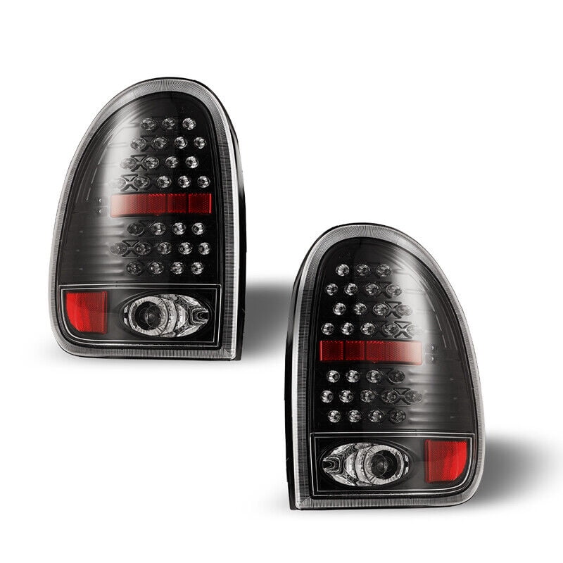 LED Tail Lights for 98-03 Dodge Durango 96-00 Caravan Black Clear